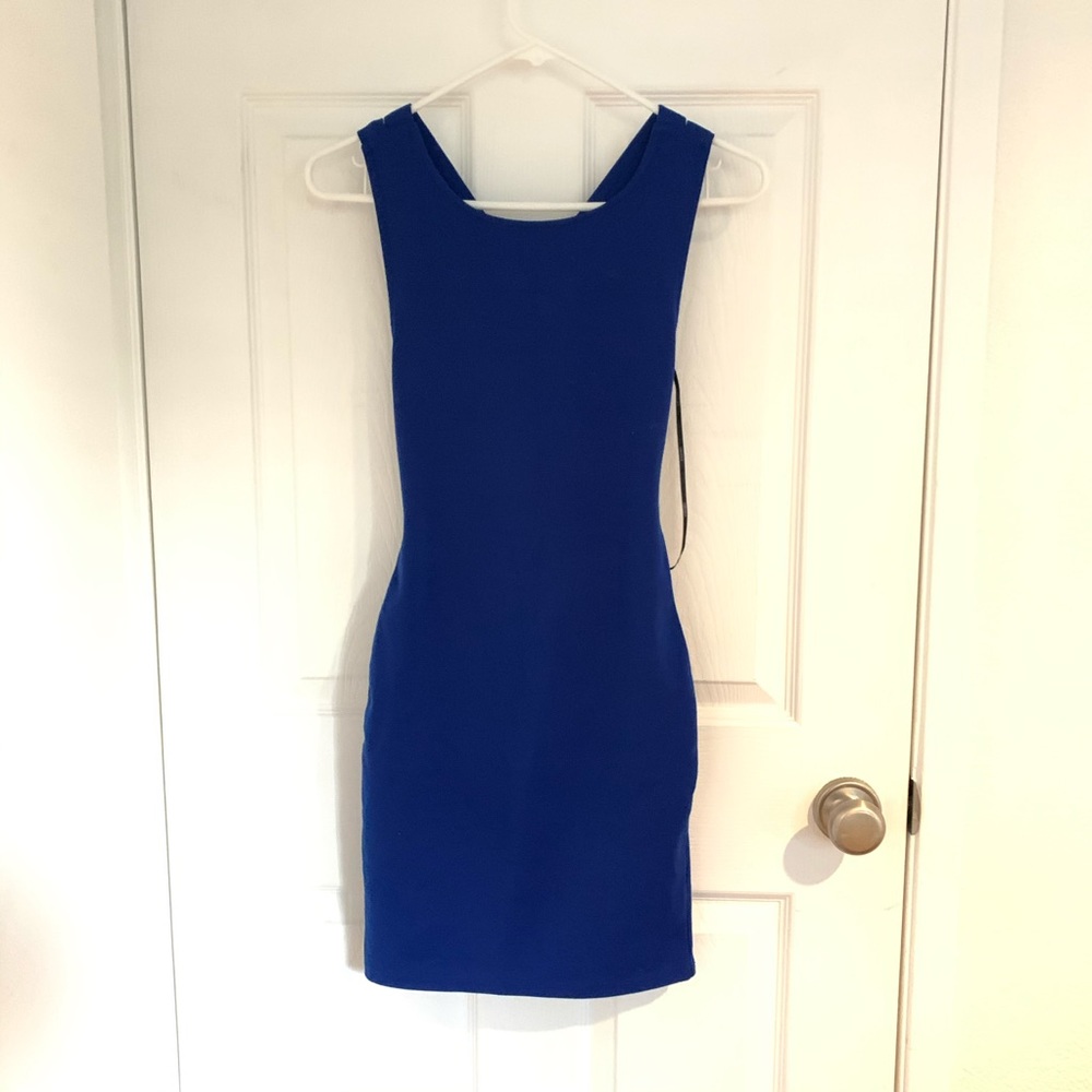 Forever 21 Blue Strappy Back Body con dress